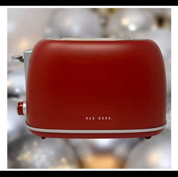 Rae Dunn 2-Slice Toaster "Believe" Rounded Retro Red Stainless Holiday Christmas - Picture 4 of 11